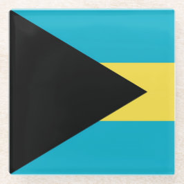 Untersetzer aus Glas mit der Flagge von Bahamas