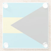 Untersetzer aus Glas mit der Flagge von Bahamas (Rückseite)