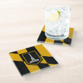 Untersetzer aus Glas mit der Flagge von Baltimore (Schrägansicht)