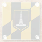 Untersetzer aus Glas mit der Flagge von Baltimore (Rückseite)