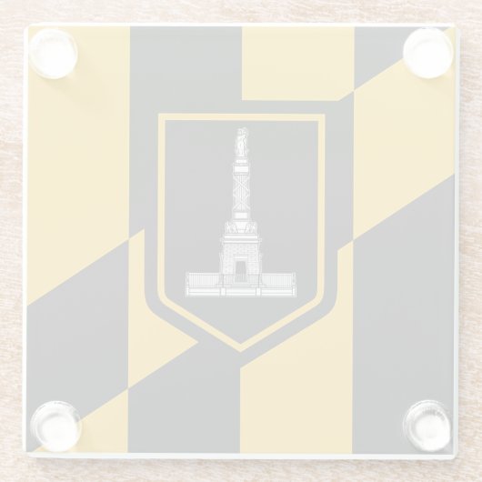 Untersetzer aus Glas mit der Flagge von Baltimore  (Rückseite)