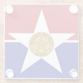 Untersetzer aus Glas mit der Flagge von Dallas, US (Rückseite)