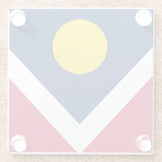 Untersetzer aus Glas mit der Flagge von Denver, Co (Rückseite)