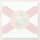 Untersetzer aus Glas mit der Flagge von Florida, U (Rückseite)