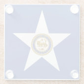 Untersetzer aus Glas mit der Flagge von Houston, U (Rückseite)