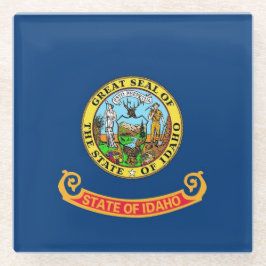 Untersetzer aus Glas mit der Flagge von Idaho, USA