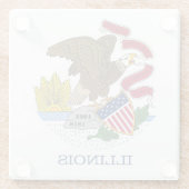 Untersetzer aus Glas mit der Flagge von Illinois, (Rückseite)