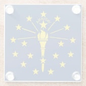 Untersetzer aus Glas mit der Flagge von Indiana, U (Rückseite)