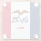 Untersetzer aus Glas mit der Flagge von Iowa, USA (Rückseite)