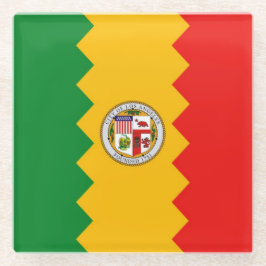 Untersetzer aus Glas mit der Flagge von Los Angele