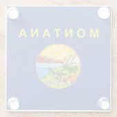 Untersetzer aus Glas mit der Flagge von Montana, U (Rückseite)