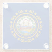 Untersetzer aus Glas mit der Flagge von New Hampsh (Rückseite)