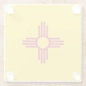 Untersetzer aus Glas mit der Flagge von New Mexico (Rückseite)