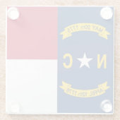 Untersetzer aus Glas mit der Flagge von North Caro (Rückseite)