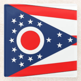 Untersetzer aus Glas mit der Flagge von Ohio Staat