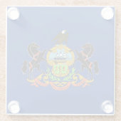 Untersetzer aus Glas mit der Flagge von Pennsylvan (Rückseite)