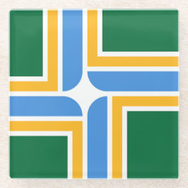 Untersetzer aus Glas mit der Flagge von Portland, 