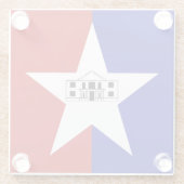 Untersetzer aus Glas mit der Flagge von San Antoni (Rückseite)