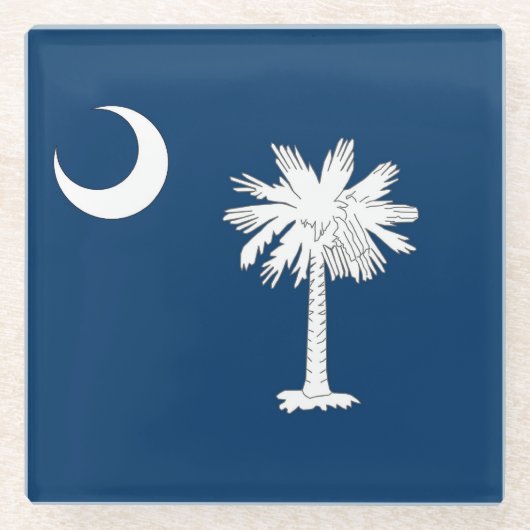 Untersetzer aus Glas mit der Flagge von South Caro (Vorderseite)