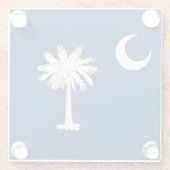 Untersetzer aus Glas mit der Flagge von South Caro (Rückseite)