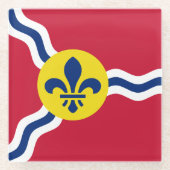 Untersetzer aus Glas mit der Flagge von St. Louis, (Vorderseite)