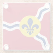 Untersetzer aus Glas mit der Flagge von St. Louis, (Rückseite)