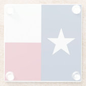 Untersetzer aus Glas mit der Flagge von Texas Staa (Rückseite)