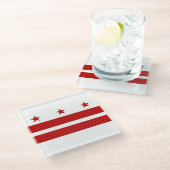 Untersetzer aus Glas mit der Flagge von Washington (Schrägansicht)