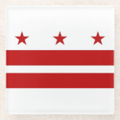Untersetzer aus Glas mit der Flagge von Washington (Vorderseite)