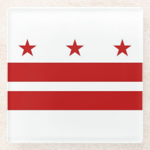 Untersetzer aus Glas mit der Flagge von Washington