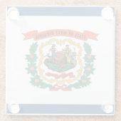 Untersetzer aus Glas mit der Flagge von West Virgi (Rückseite)