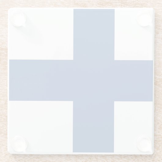 Untersetzer aus Glas mit finnischer Flagge (Rückseite)