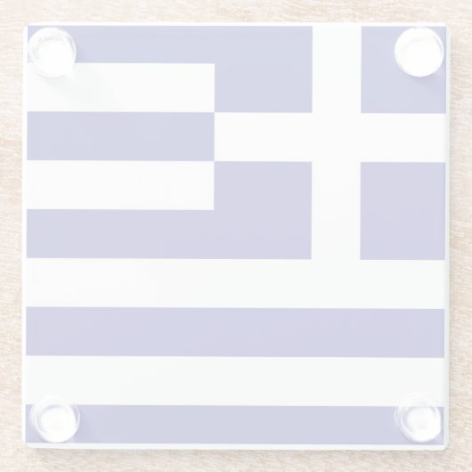 Untersetzer aus Glas mit griechischer Flagge (Rückseite)