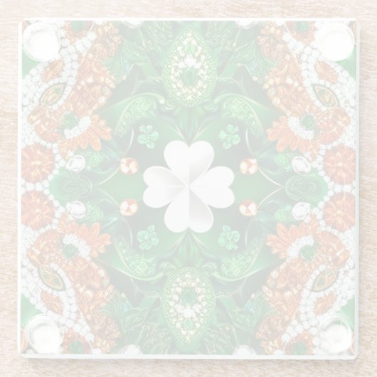 Untersetzer aus Glas mit irischen Farben (Rückseite)