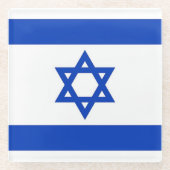 Untersetzer aus Glas mit israelischer Flagge (Vorderseite)