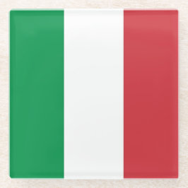 Untersetzer aus Glas mit italienischer Flagge