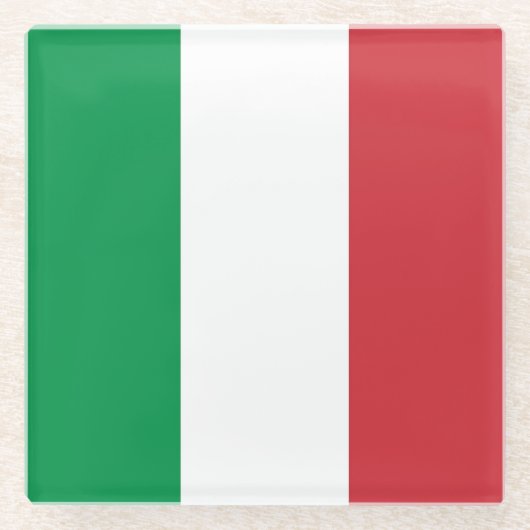 Untersetzer aus Glas mit italienischer Flagge (Vorderseite)