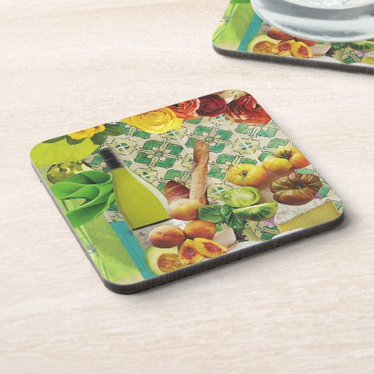 Untersetzer aus Glas mit mexikanischem Fliesendesi (Linke Seite)