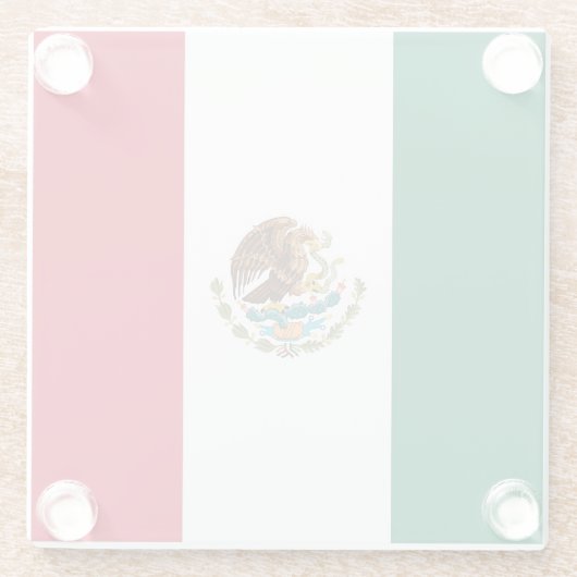 Untersetzer aus Glas mit mexikanischer Flagge (Rückseite)