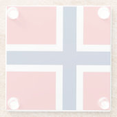 Untersetzer aus Glas mit norwegischer Flagge (Rückseite)