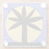 Untersetzer aus Glas mit Palmenbaum und Vollmondde (Rückseite)