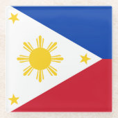 Untersetzer aus Glas mit philippinischer Flagge (Vorderseite)