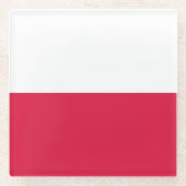 Untersetzer aus Glas mit polnischer Flagge (Vorderseite)
