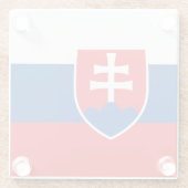 Untersetzer aus Glas mit slowakischer Flagge (Rückseite)