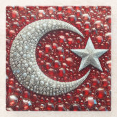 Untersetzer aus Glas mit türkischen Farben (Vorderseite)