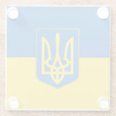 Untersetzer aus Glas mit ukrainischer Flagge (Rückseite)