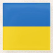 Untersetzer aus Glas mit ukrainischer Flagge (Vorderseite)