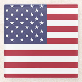 Untersetzer aus Glas mit US-Flagge
