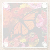 Untersetzer aus Glas, Monarch Butterfly Zinnias (Rückseite)