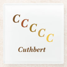 Untersetzer aus Glas - Name und Buchstaben (braun)